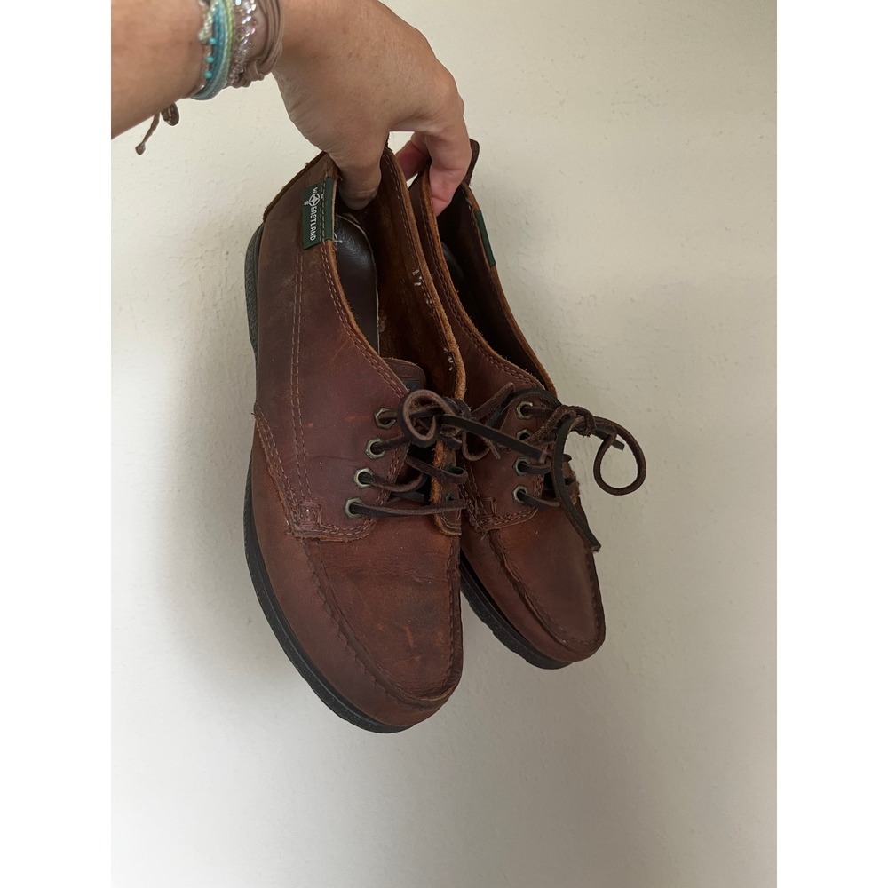 Eastland Brown Leather Boat Shoes size 8 Rugged Preppy Coastal Timeless Workwear